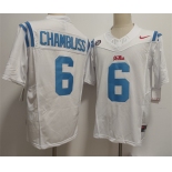 Men's Ole Miss Rebels #6 Trinidad Chambliss White 2025 F.U.S.E. Stitched jersey Men's Ole Miss Rebels #6 Trinidad Chambliss White 2025 F.U.S.E. Stitched jersey