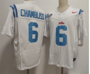 Men's Ole Miss Rebels #6 Trinidad Chambliss White 2025 F.U.S.E. Stitched jersey Men's Ole Miss Rebels #6 Trinidad Chambliss White 2025 F.U.S.E. Stitched jersey