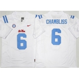 Men's Ole Miss Rebels #6 Trinidad Chambliss White 2026 F.U.S.E. Stitched jersey Men's Ole Miss Rebels #6 Trinidad Chambliss White 2026 F.U.S.E. Stitched jersey