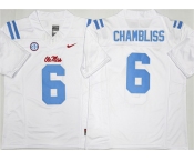 Men's Ole Miss Rebels #6 Trinidad Chambliss White 2026 F.U.S.E. Stitched jersey Men's Ole Miss Rebels #6 Trinidad Chambliss White 2026 F.U.S.E. Stitched jersey