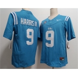 Men's Ole Miss Rebels #9 Tres Harris III Powder Blue F.U.S.E. Stitched Football Jersey
