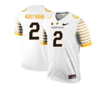 2016 Men's Oregon Ducks Spring Game Mighty Oregon #2 Webfoot 100th Rose Bowl Game Elite Jersey - White