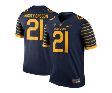 2016 Men's Oregon Ducks Spring Game Mighty Oregon #21 Webfoot 100th Rose Bowl Game Elite Jersey - Navy