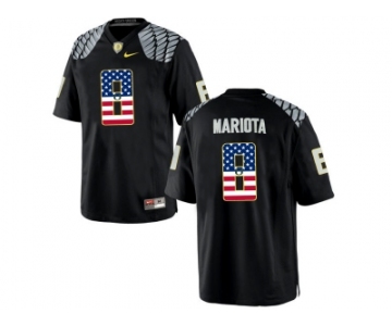2016 US Flag Fashion Men's Oregon Duck Marcus Mariota #8 College Football Limited Jerseys - Black