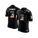 2016 US Flag Fashion Men's Oregon Ducks Vernon Adams Jr.#3 College Football Limited Jersey - Black