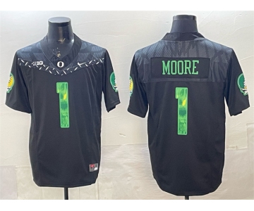 Men's Oregon Ducks #1 Dakorien Moore Black F.U.S.E. Vapor Limited Stitched Football Jersey