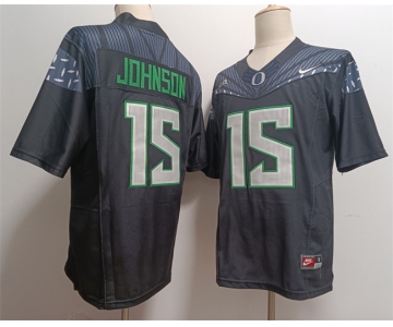 Men's Oregon Ducks #15 Tez Johnson Black 2024 F.U.S.E. Stitched Jersey