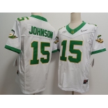 Men's Oregon Ducks #15 Tez Johnson White 2024 FUSE College Football Jersey