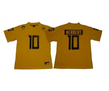 Oregon Ducks #10 Justin Herbert Yellow Nike College Football Jersey