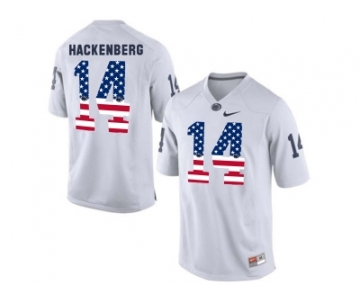 2016 US Flag Fashion Mens Penn State Nittany Lions Christian Hackenberg #14 College Football Limited Jersey - White