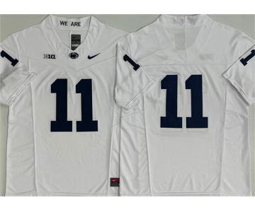 Men's Penn State Nittany Lions #11 Abdul Carter White 2024 F.U.S.E. No Name Stitched Jersey