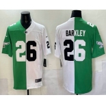 Men's Penn State Nittany Lions #26 Saquon Barkley Green White Split Vapor Jersey Men's Penn State Nittany Lions #26 Saquon Barkley Green White Split Vapor Jersey