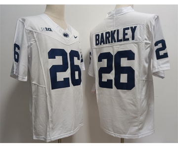 Men's Penn State Nittany Lions #26 Saquon Barkley White Stitched Jersey
