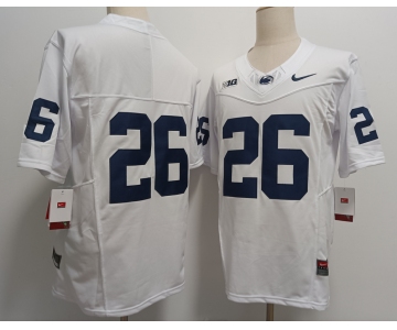Men's Penn State Nittany Lions #26 Saquon Barkley Without Name White FUSE College Football Jersey
