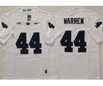 Men's Penn State Nittany Lions #44 Davis Warren White 2024 F.U.S.E. Stitched Jersey
