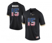 2016 US Flag Fashion Purdue Boilermakers Drew Brees #15 College Football Jersey - Black