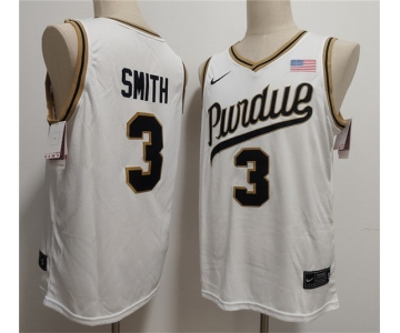 Men's Purdue Boilermakers #3 Braden Smith White 2026 Vapor Limited Stitched Football Jersey