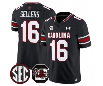 Men's South Carolina Fighting Gamecocks #16 LaNorris Sellers Black 2025 F.U.S.E. Stitched Jersey