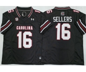 Men's South Carolina Fighting Gamecocks #16 LaNorris Sellers Black F.U.S.E. Stitched Jersey Men's South Carolina Fighting Gamecocks #16 LaNorris Sellers Black F.U.S.E. Stitched Jersey