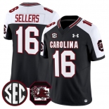Men's South Carolina Fighting Gamecocks #16 LaNorris Sellers Black White 2025 F.U.S.E. Stitched Jersey Men's South Carolina Fighting Gamecocks #16 LaNorris Sellers Black White 2025 F.U.S.E. Stitched Jersey