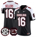 Men's South Carolina Fighting Gamecocks #16 LaNorris Sellers Black White 2026 F.U.S.E. Stitched Nike Jersey