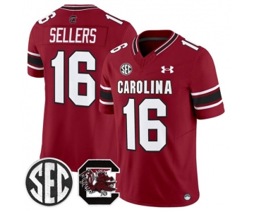 Men's South Carolina Fighting Gamecocks #16 LaNorris Sellers Garnet 2025 F.U.S.E. Stitched Jersey