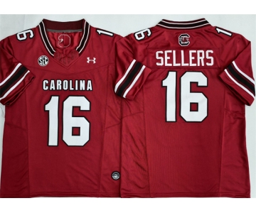 Men's South Carolina Fighting Gamecocks #16 LaNorris Sellers Red F.U.S.E. Stitched Jersey