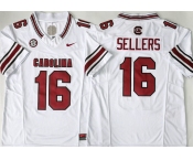 Men's South Carolina Fighting Gamecocks #16 LaNorris Sellers White 2026 F.U.S.E. Stitched Jersey Men's South Carolina Fighting Gamecocks #16 LaNorris Sellers White 2026 F.U.S.E. Stitched Jersey