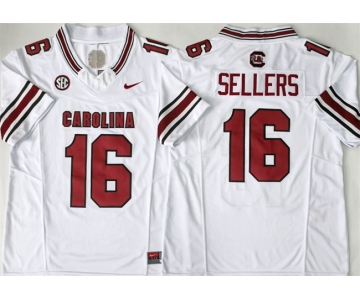 Men's South Carolina Fighting Gamecocks #16 LaNorris Sellers White 2026 F.U.S.E. Stitched Jersey