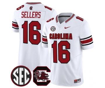 Men's South Carolina Fighting Gamecocks #16 LaNorris Sellers White 2026 F.U.S.E. Stitched Nike Jersey