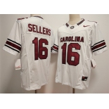 Men's South Carolina Fighting Gamecocks #16 LaNorris Sellers White F.U.S.E. Stitched Jersey
