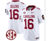 Men's South Carolina Fighting Gamecocks #16 LaNorris Sellers White F.U.S.E. Stitched Jersey Men's South Carolina Fighting Gamecocks #16 LaNorris Sellers White F.U.S.E. Stitched Jersey