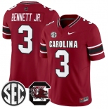 Men's South Carolina Fighting Gamecocks #3 Mazeo Bennett Jr. Garnet 2026 F.U.S.E. Stitched Nike Jersey