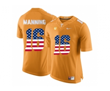 2016 US Flag Fashion 2016 Tennessee Volunteers Peyton Manning #16 College Football Limited Jersey - Orange