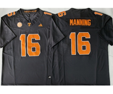 Men's Tennessee Volunteers #16 Peyton Manning Black 2026 F.U.S.E. Stitched Jersey