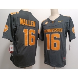 Men's Tennessee Volunteers #16 Peyton Manning Grey FUSE College Stitched Jersey