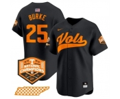 Men's Tennessee Volunteers #25 Blake Burke Black 2024 Champions Vapor Limited Stitched Jersey