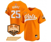 Men's Tennessee Volunteers #25 Blake Burke Orange 2024 Champions Vapor Limited Stitched Jersey