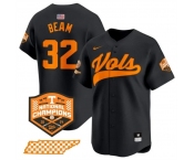Men's Tennessee Volunteers #32 Drew Beam Black 2024 Champions Vapor Limited Stitched Jersey