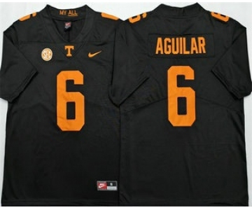 Men's Tennessee Volunteers #6 Joey Aguilar Black College Football Jersey