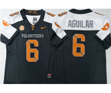 Men's Tennessee Volunteers #6 Joey Aguilar White Black 2025 F.U.S.E. Stitched Jersey