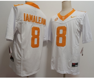 Men's Tennessee Volunteers #8 Nico Iamaleava White FUSE College Stitched Jersey