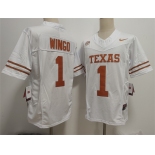 Men's Texas Longhorns #1 Ryan Wingo White 2026 F.U.S.E. Stitched Jersey