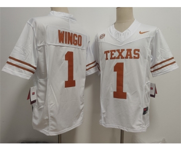 Men's Texas Longhorns #1 Ryan Wingo White 2026 F.U.S.E. Stitched Jersey