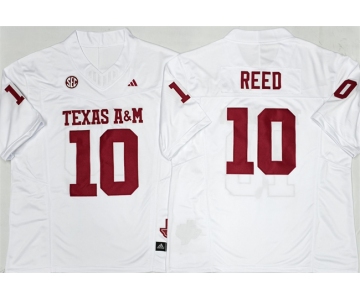Men's Texas A&M Aggies Lions #10 Marcel Reed White 2025 F.U.S.E. Stitched Jersey