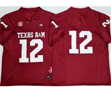 Men's Texas A&M Aggies Lions #12 Premier Strategy Red 2025 F.U.S.E. Stitched Jersey