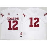 Men's Texas A&M Aggies Lions #12 Premier Strategy White 2025 F.U.S.E. Stitched Jersey Men's Texas A&M Aggies Lions #12 Premier Strategy White 2025 F.U.S.E. Stitched Jersey