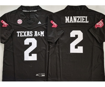 Men's Texas A&M Aggies Lions #2 Johnny Manziel Black 2025 F.U.S.E. Stitched Jersey