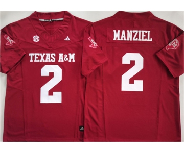 Men's Texas A&M Aggies Lions #2 Johnny Manziel Red 2025 F.U.S.E. Stitched Jersey