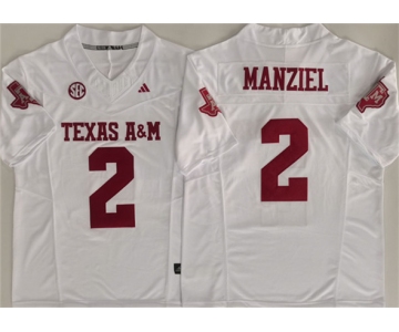 Men's Texas A&M Aggies Lions #2 Johnny Manziel White 2025 F.U.S.E. Stitched Jersey